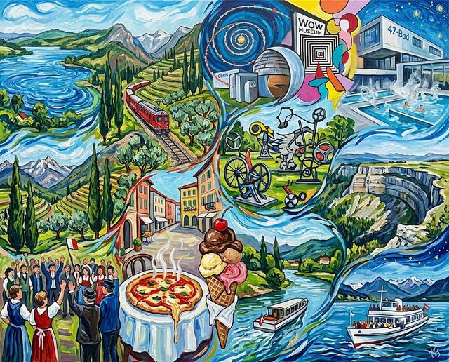 Schweiz 2024 im Stil von Van Gogh